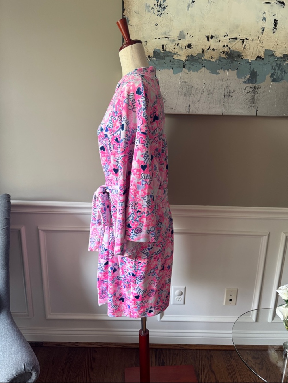 Lilly Pulitzer Women’s Pink Printed Wrap Robe XXL - Picture 5 of 14